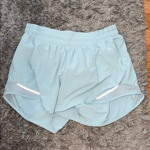 blue green lulu lemon shorts
